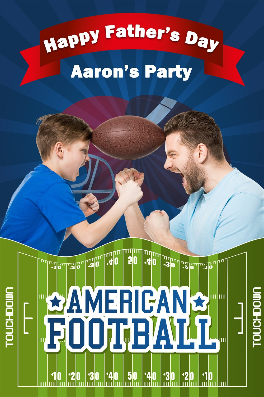 Fathers Day Backdrop Spirited Showdown Football Custom Backdrop BRP5-35