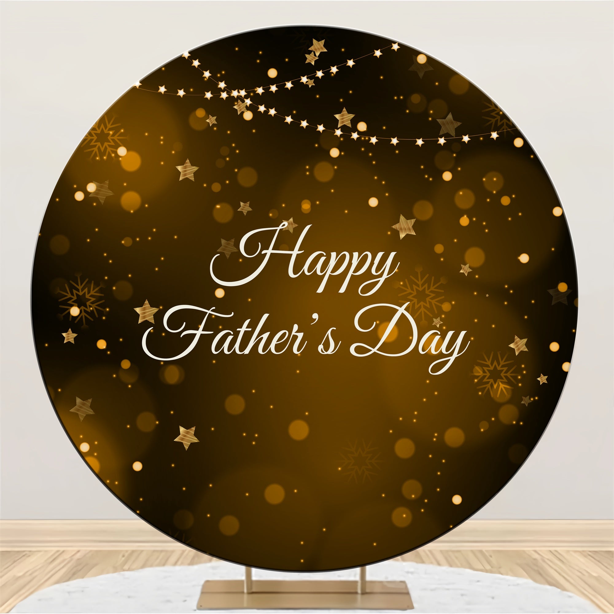 Fathers Day Backdrop Golden Starry Lights Round Backdrop BRP5-40