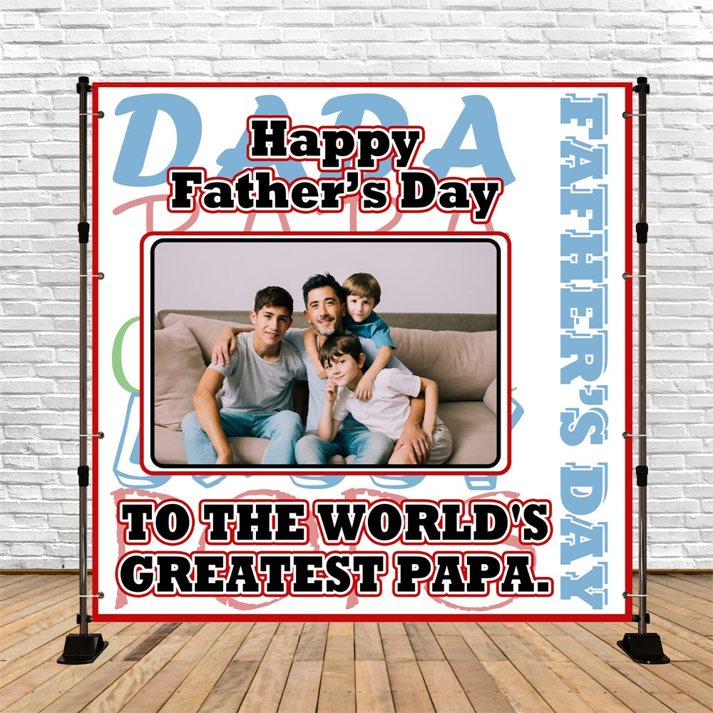 Fathers Day Photo Backdrop Red Framed Family Custom Backdrop BRP5-42