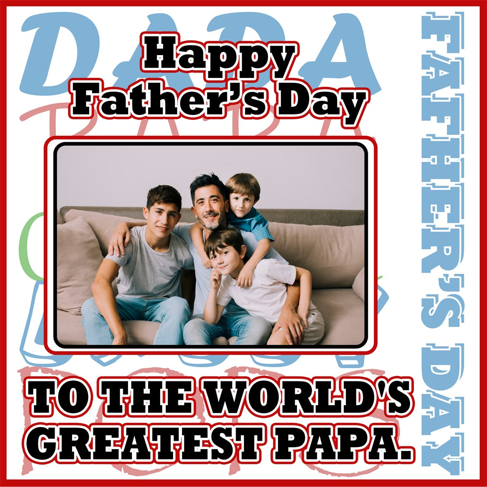Fathers Day Photo Backdrop Red Framed Family Custom Backdrop BRP5-42