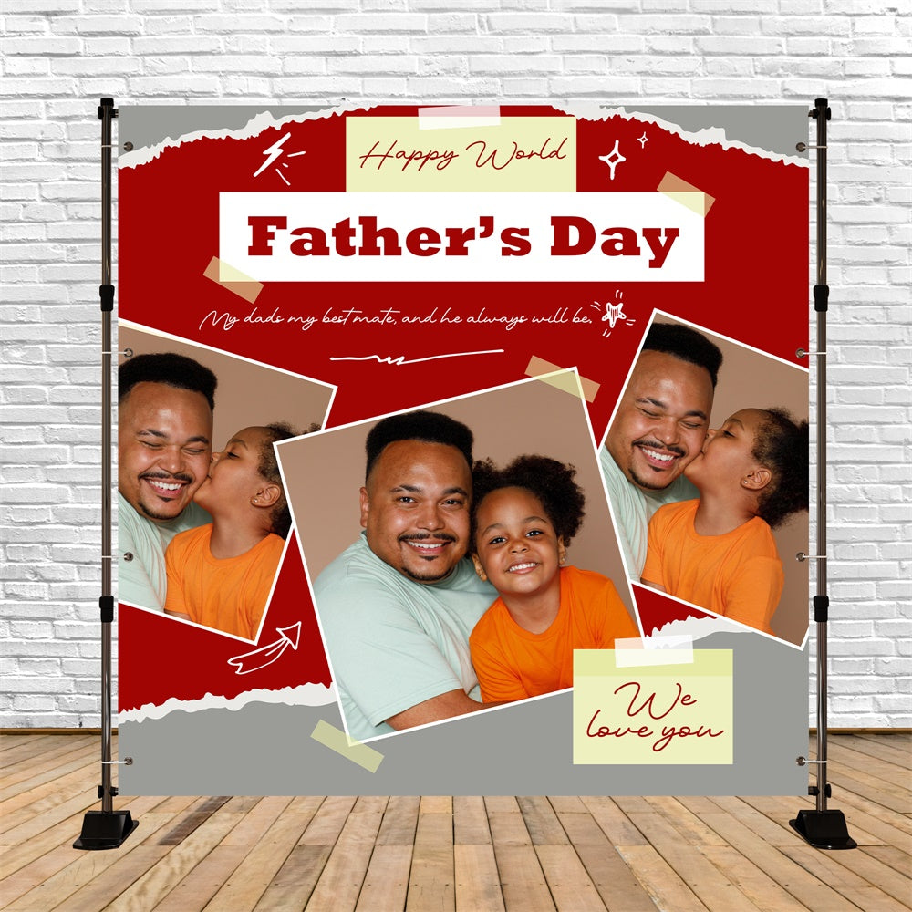 Happy Fathers Day Backdrop Handwritten Style Custom Backdrop BRP5-43