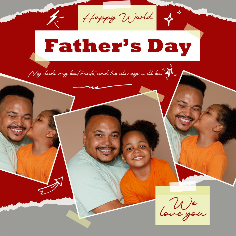 Happy Fathers Day Backdrop Handwritten Style Custom Backdrop BRP5-43