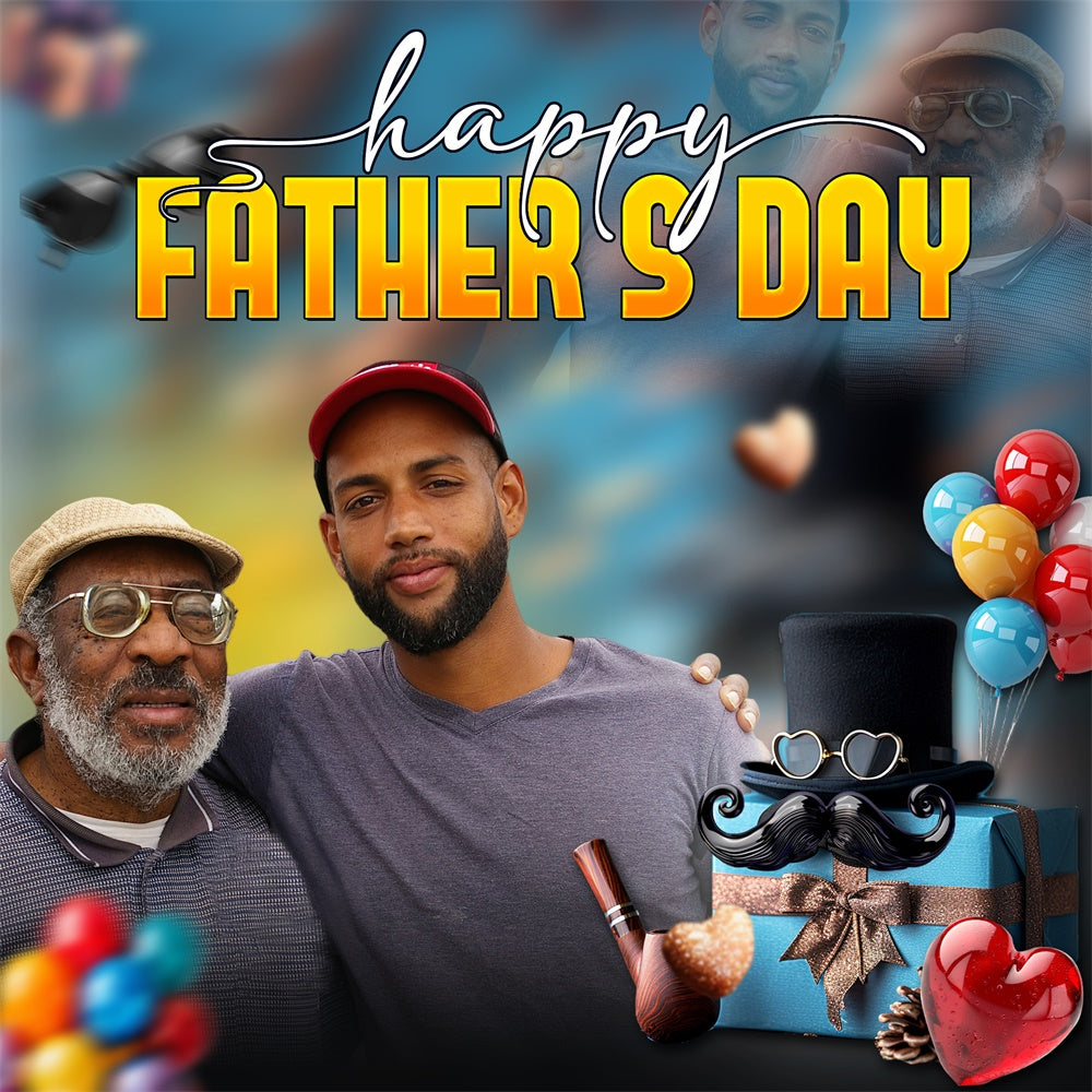 Backdrop Fathers Day Balloon Classic Pipe Personalized Backdrop BRP5-44