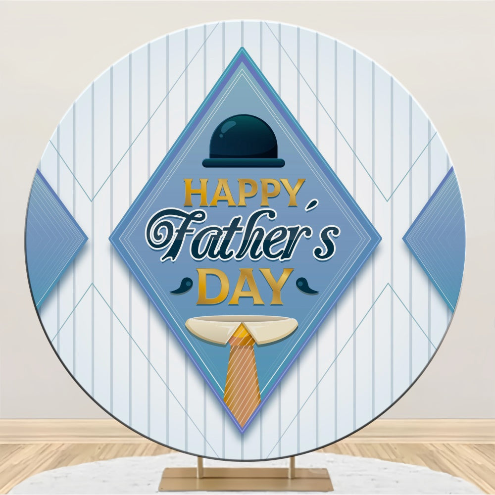 Father's Day Backdrop Elegant Blue Frame Round Backdrop BRP5-75