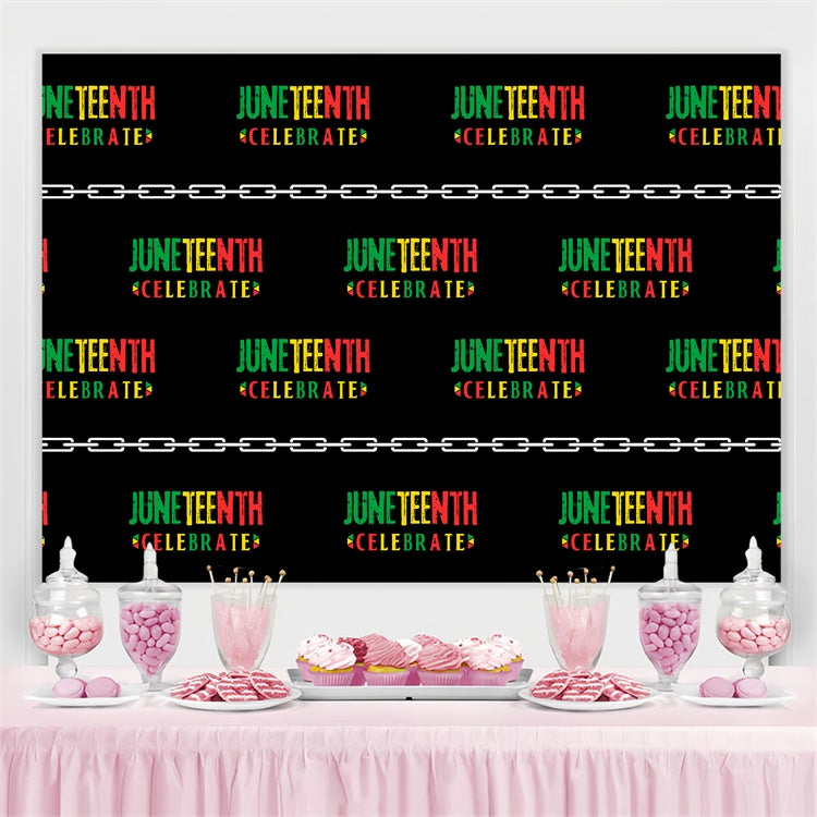 Juneteenth Backdrop Festive Freedom Typography Pattern Backdrop BRP5-8