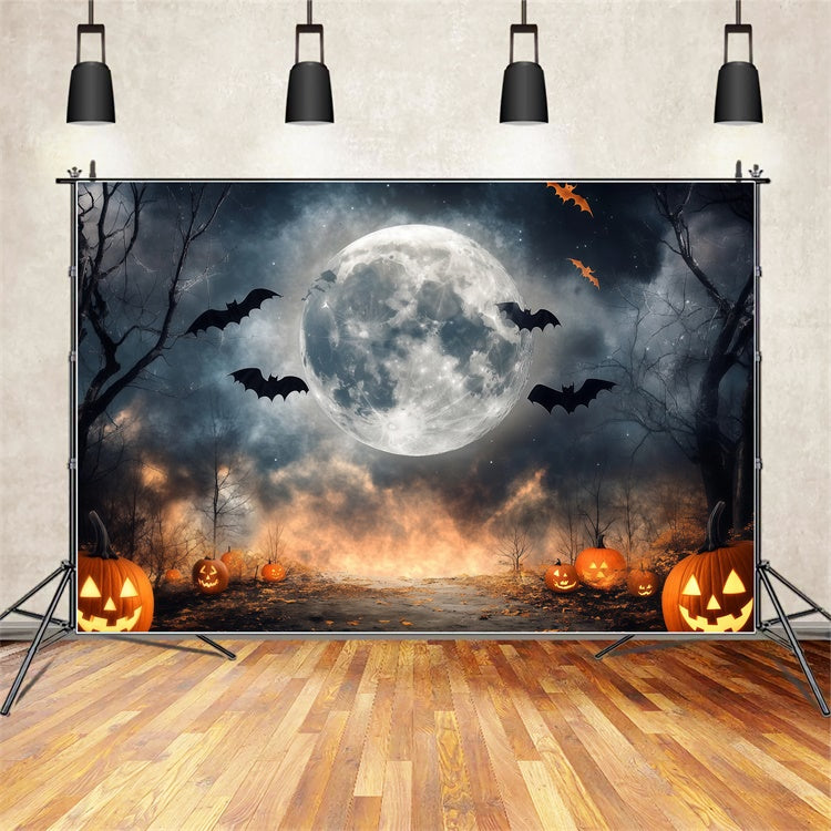 Halloween Moon Backdrop Creepy Moonlit Clearing Backdrop BRP57-100
