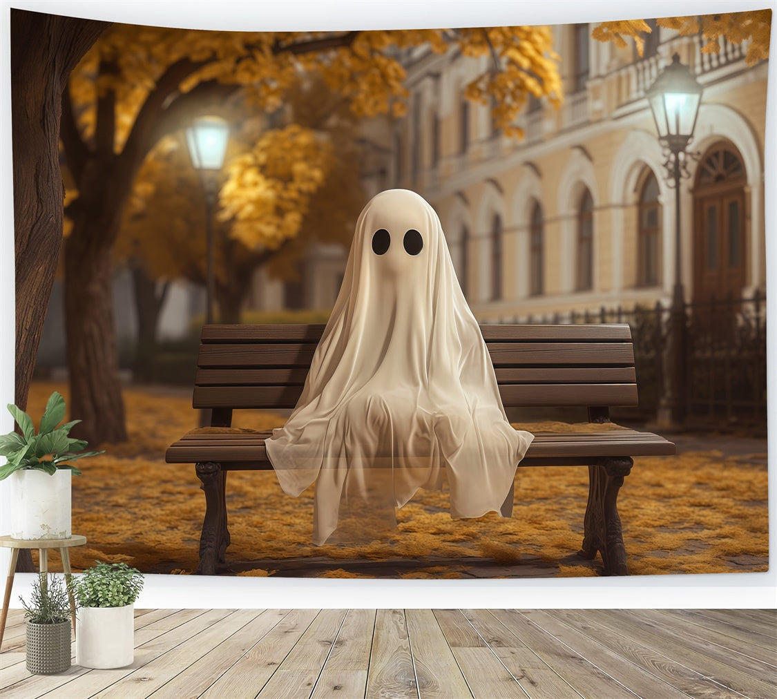 Halloween Picture Backdrop Ghost Fall Bench Backdrop BRP57-107