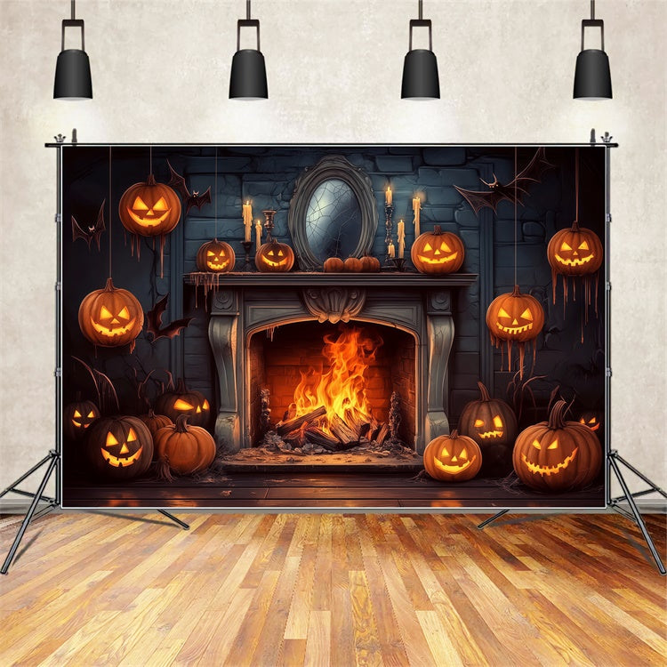 Halloween Wall Backdrop Hanging Horror Pumpkins Backdrop BRP57-112