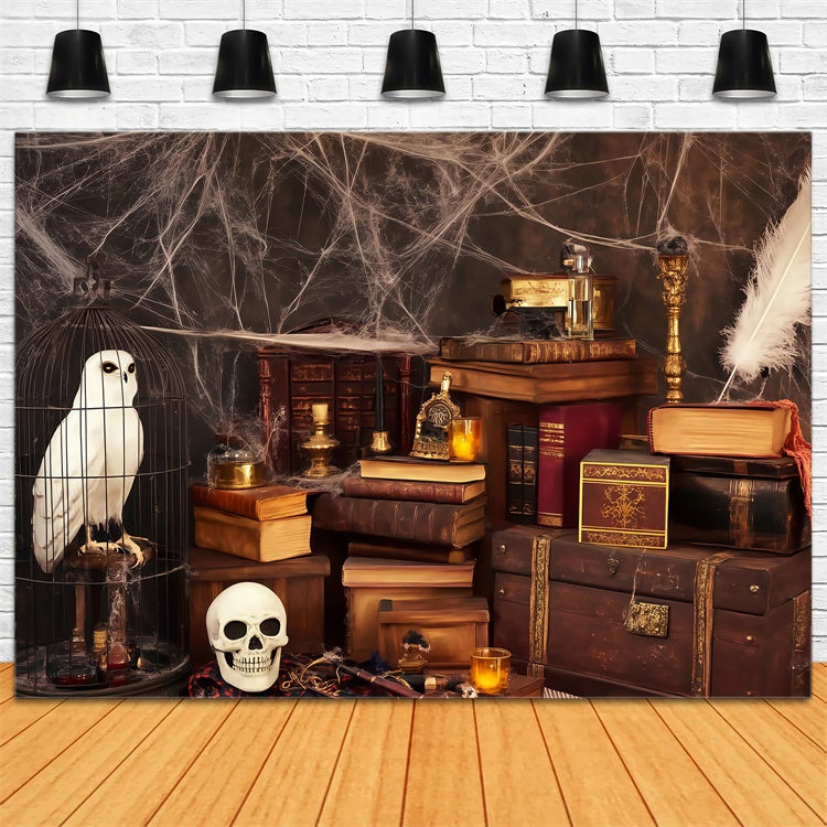 Halloween Photography Backdrop Spells Skulls Study Backdrop BRP57-114