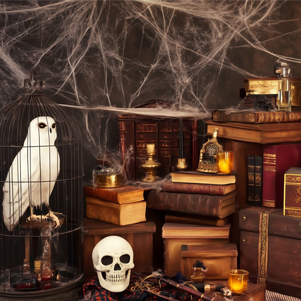 Halloween Photography Backdrop Spells Skulls Study Backdrop BRP57-114