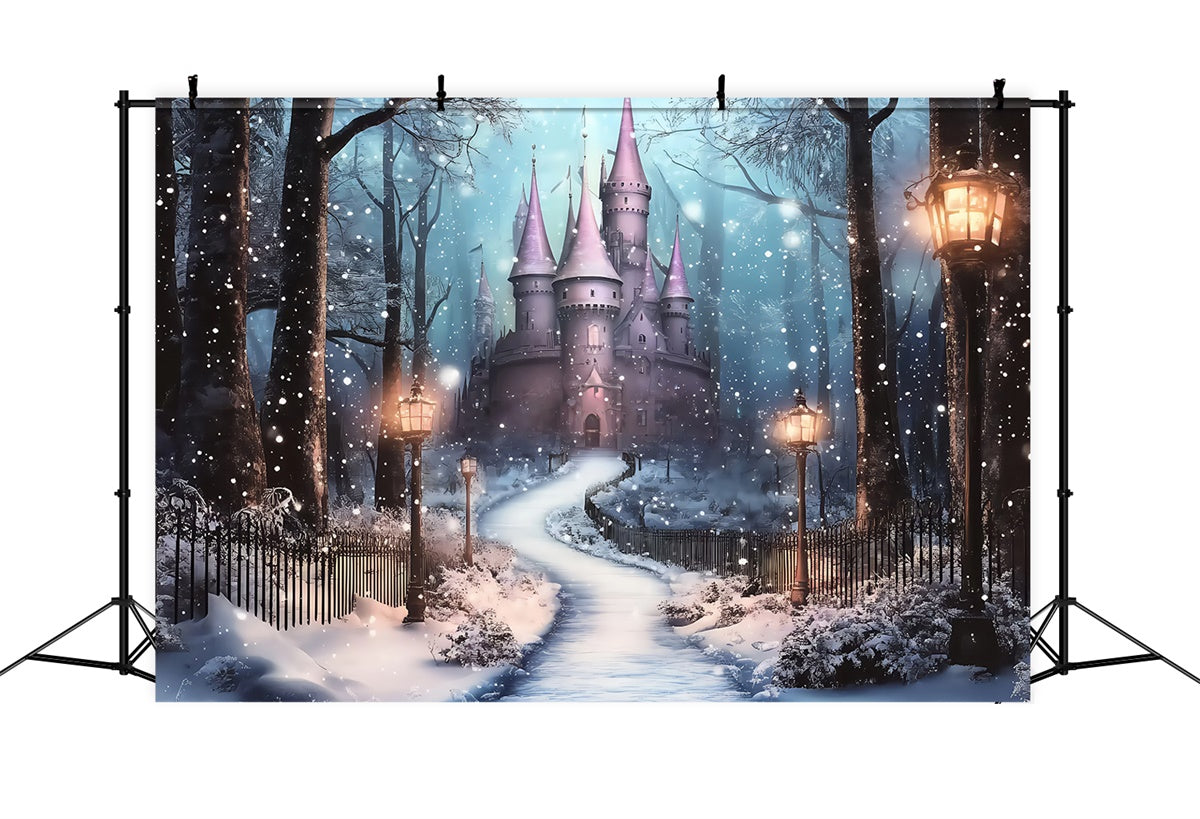 Christmas Photo Backdrop Frosted Lantern Castle Backdrop BRP57-115
