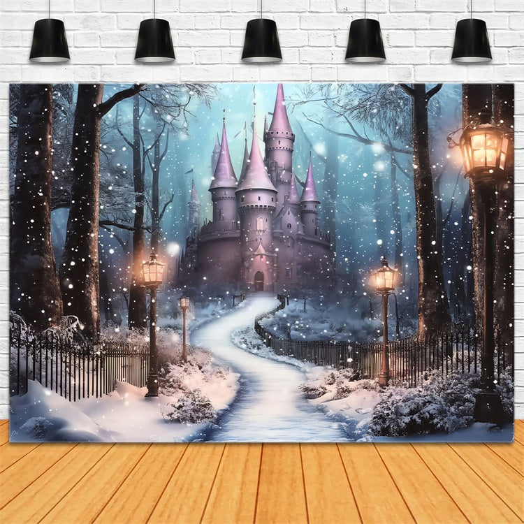 Christmas Photo Backdrop Frosted Lantern Castle Backdrop BRP57-115