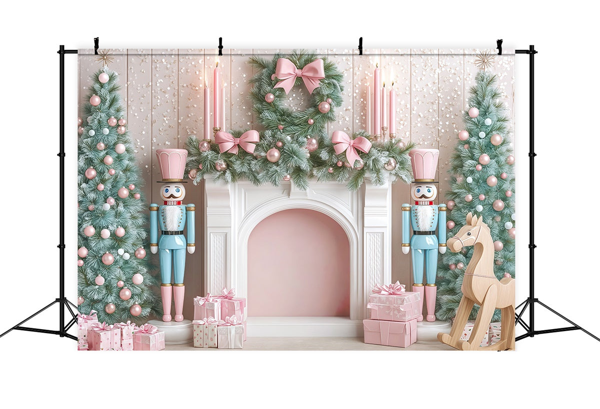 Christmas Fireplace Backdrop Sweet Garland Delight Backdrop BRP57-132