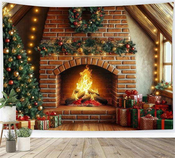 Christmas Photography Backdrops Golden Glow Gift Backdrop BRP57-135