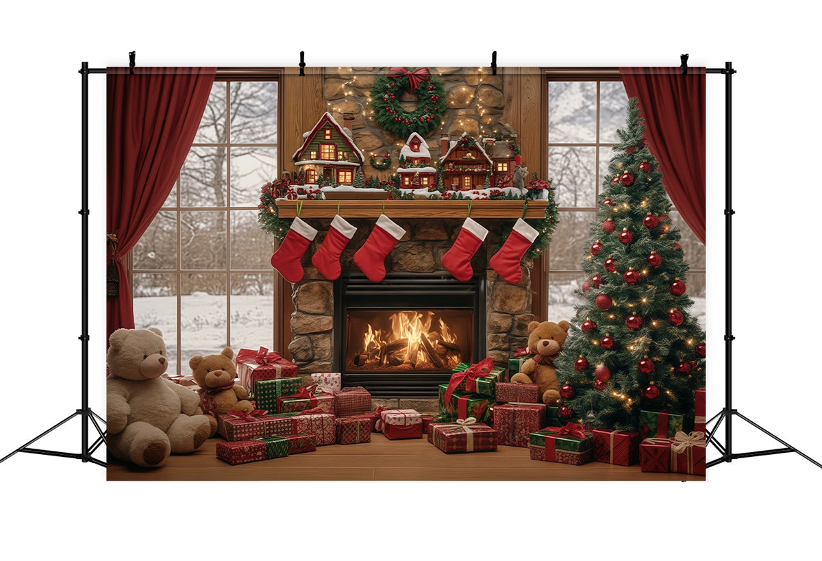 Christmas Backdrop Ideas Gifted Moments Hearth Backdrop BRP57-137