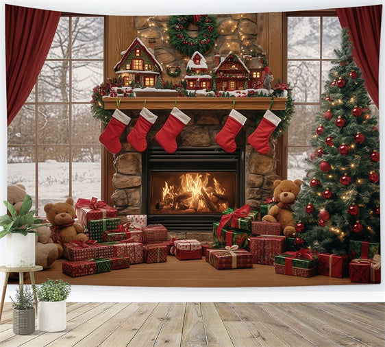 Christmas Backdrop Ideas Gifted Moments Hearth Backdrop BRP57-137