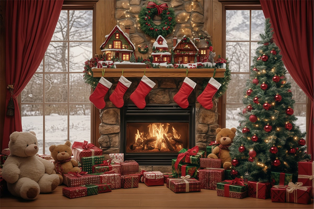 Christmas Backdrop Ideas Gifted Moments Hearth Backdrop BRP57-137