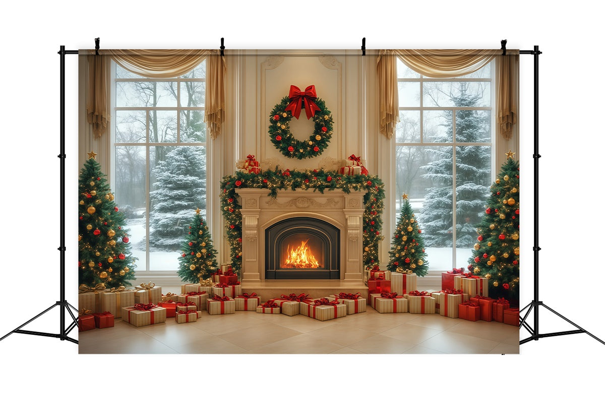 Christmas Backdrop Elegant Winter Ballroom Backdrop BRP57-139