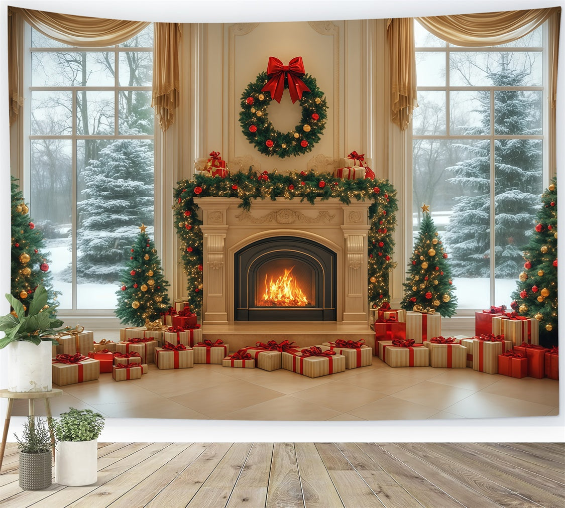 Christmas Backdrop Elegant Winter Ballroom Backdrop BRP57-139