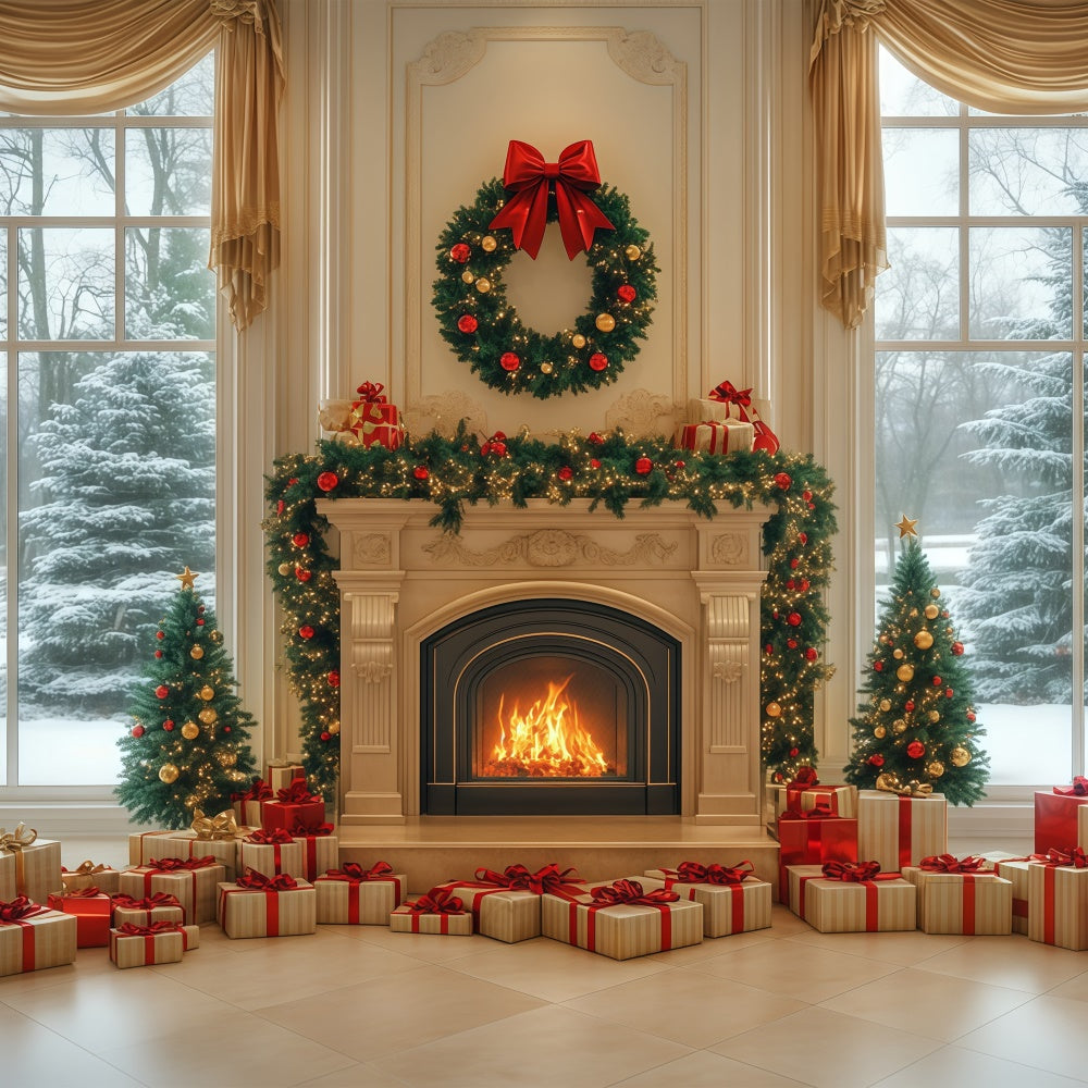 Christmas Backdrop Elegant Winter Ballroom Backdrop BRP57-139