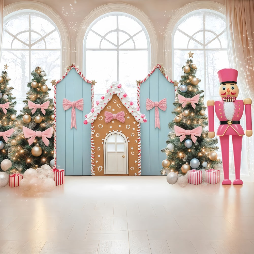 Christmas Photo Backdrops Pink Bow Candyland Backdrop BRP57-143