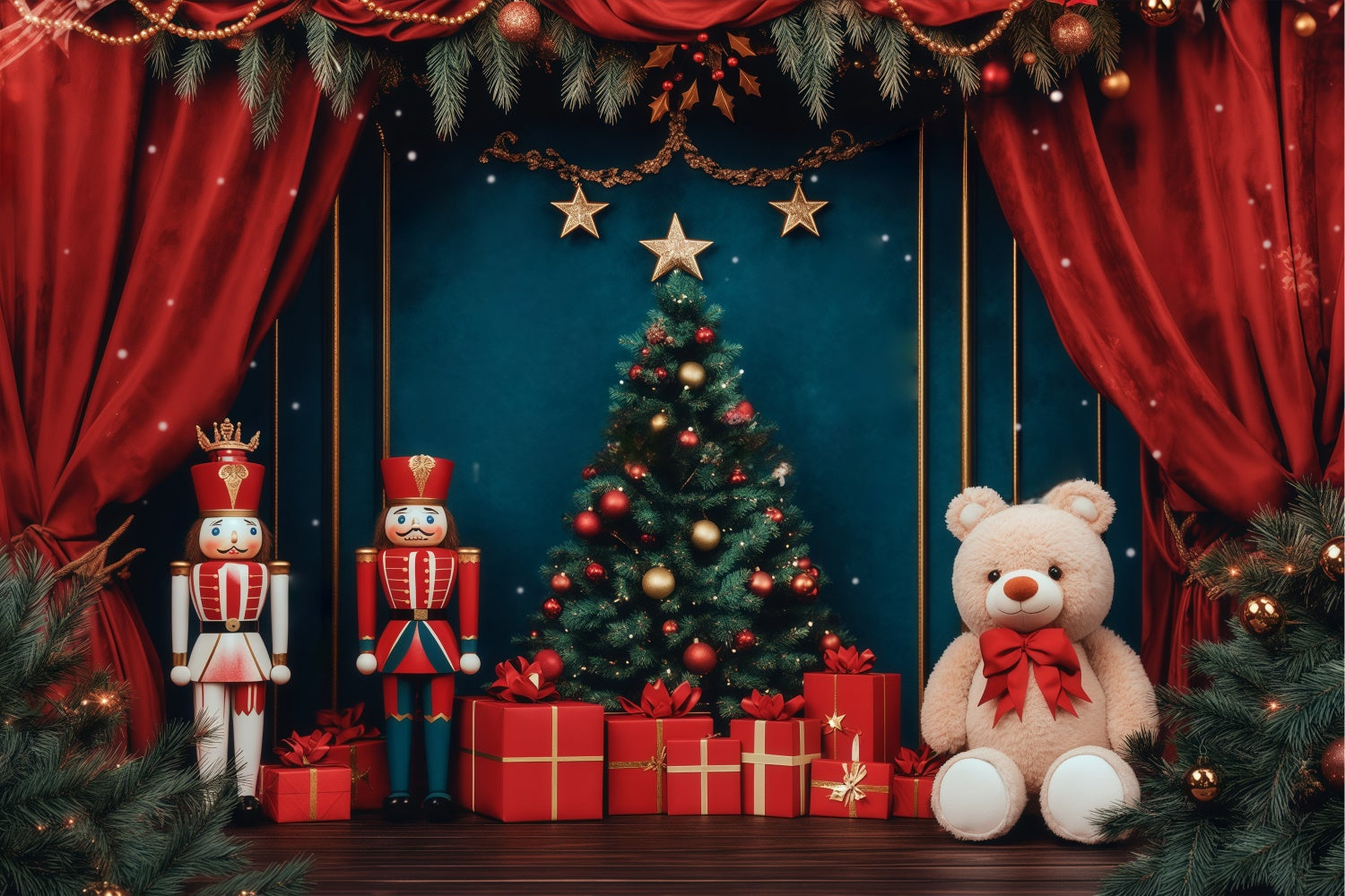 Christmas Backdrop Ideas Nutcracker Royal Stage Backdrop BRP57-144