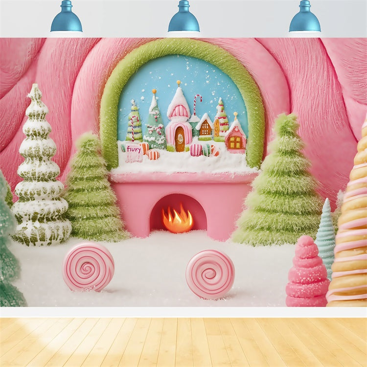 Christmas Photography Backdrops Enchanted Treat Lane Backdrop BRP57-153
