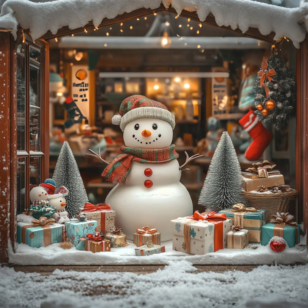 Christmas Photo Backdrop Cozy Snowman Welcome Backdrop BRP57-156