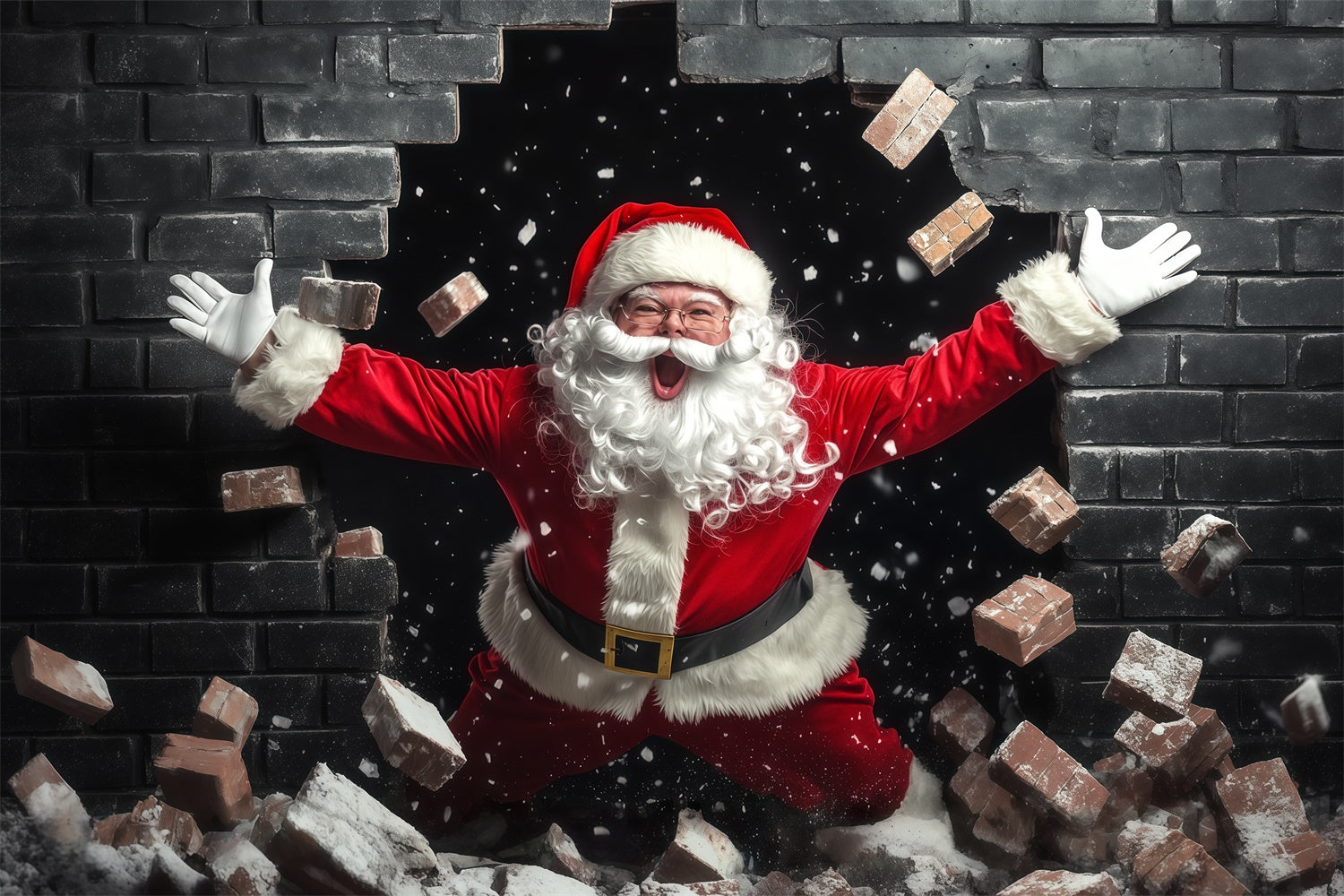 Christmas Backdrop Ideas Santa Surprise Entrance Backdrop BRP57-160