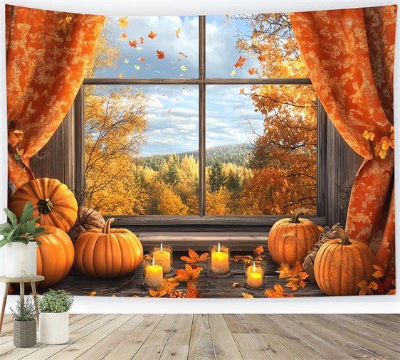 Autumn Photo Backdrop Rustic Windowed Harvest Backdrop BRP57-173