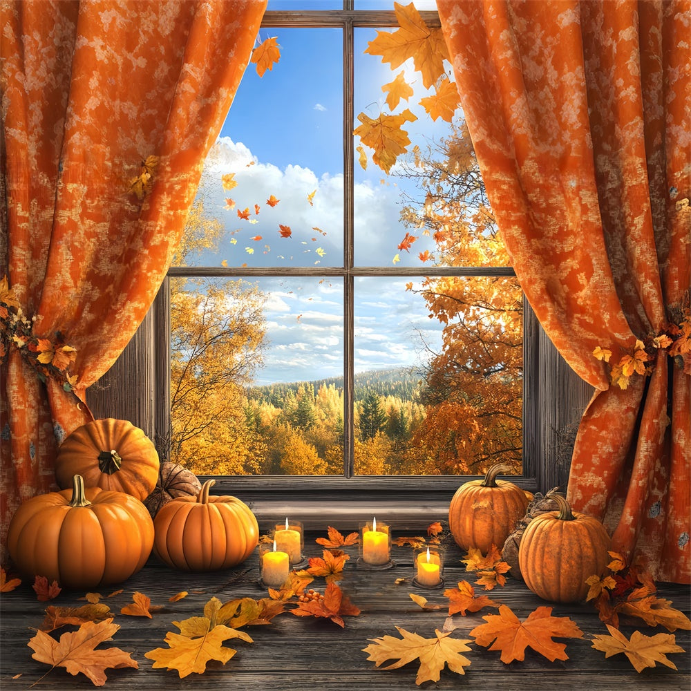 Autumn Photo Backdrop Rustic Windowed Harvest Backdrop BRP57-173