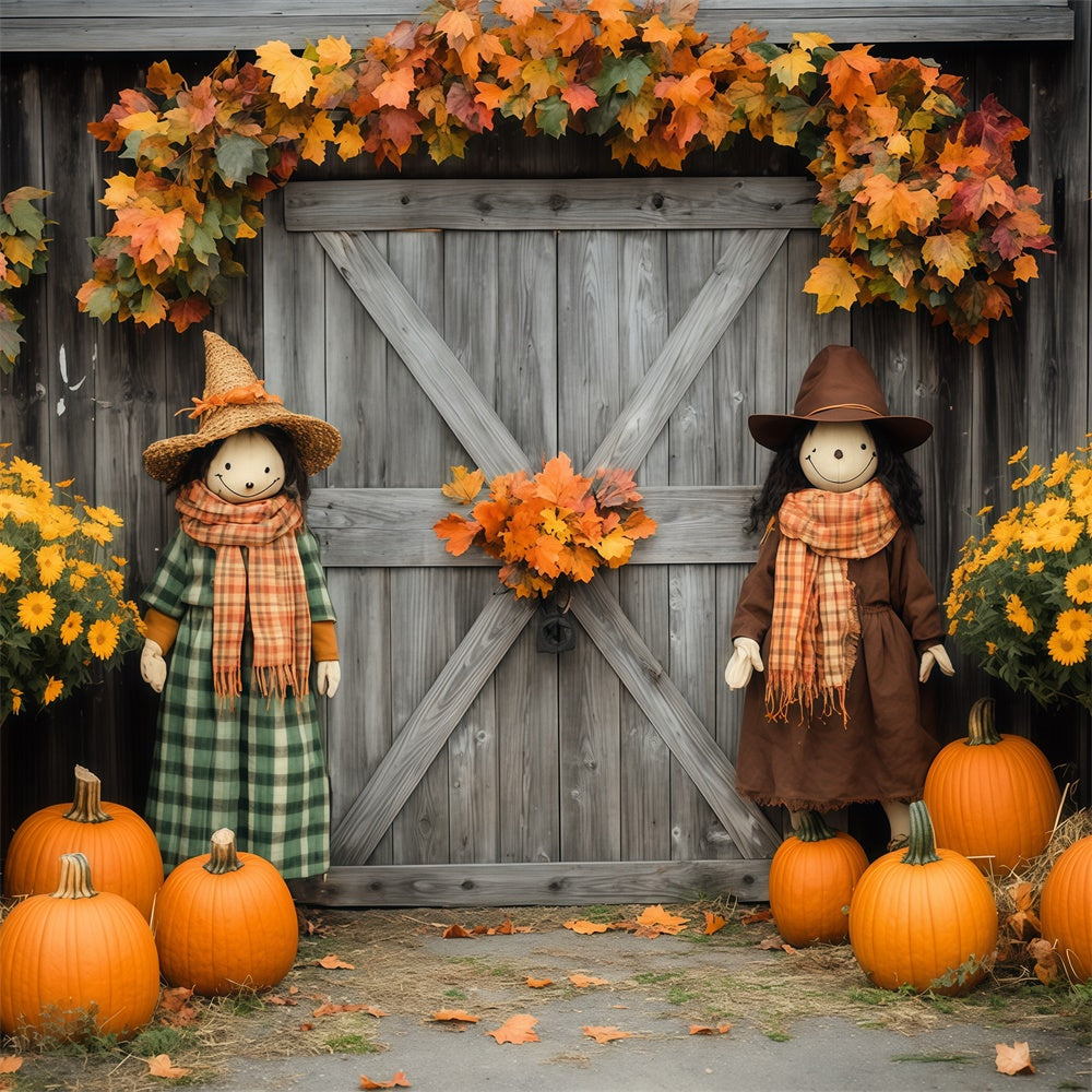 Barn Backdrops Pumpkin Patch Scarecrow Autumn Backdrop BRP57-180
