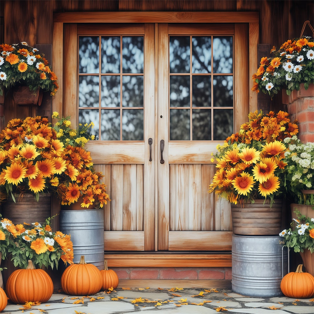 Fall Photography Backdrops Rustic Porch Bloom Backdrop BRP57-183