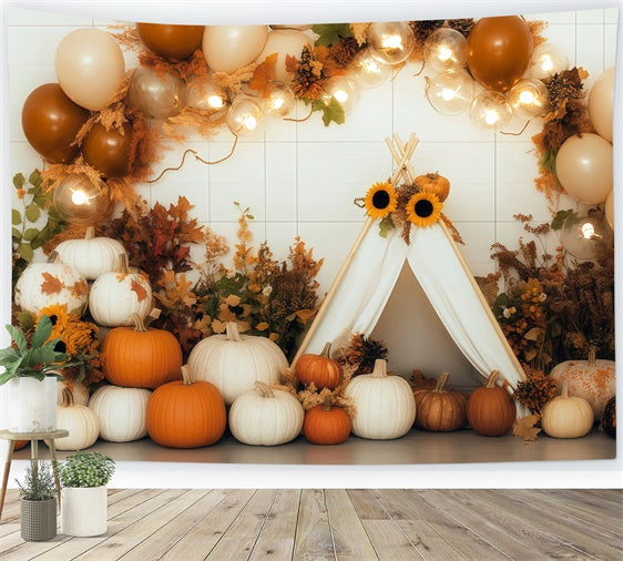 Fall Backdrop For Pictures Pumpkin Tent Party Backdrop BRP57-185
