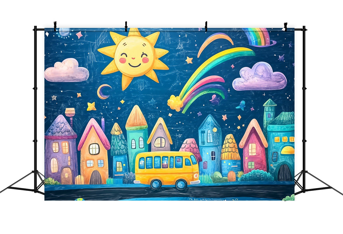 Back To School Backdrops Fantasy Town Welcome Backdrop BRP57-19
