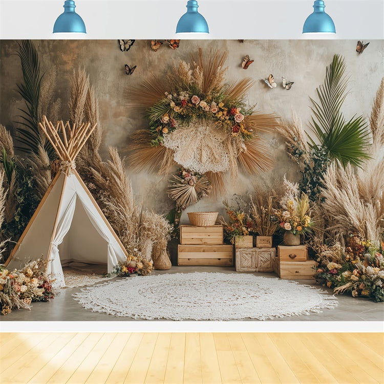 Boho Photo Backdrop Rustic Harvest Nook Autumn Backdrop BRP57-191