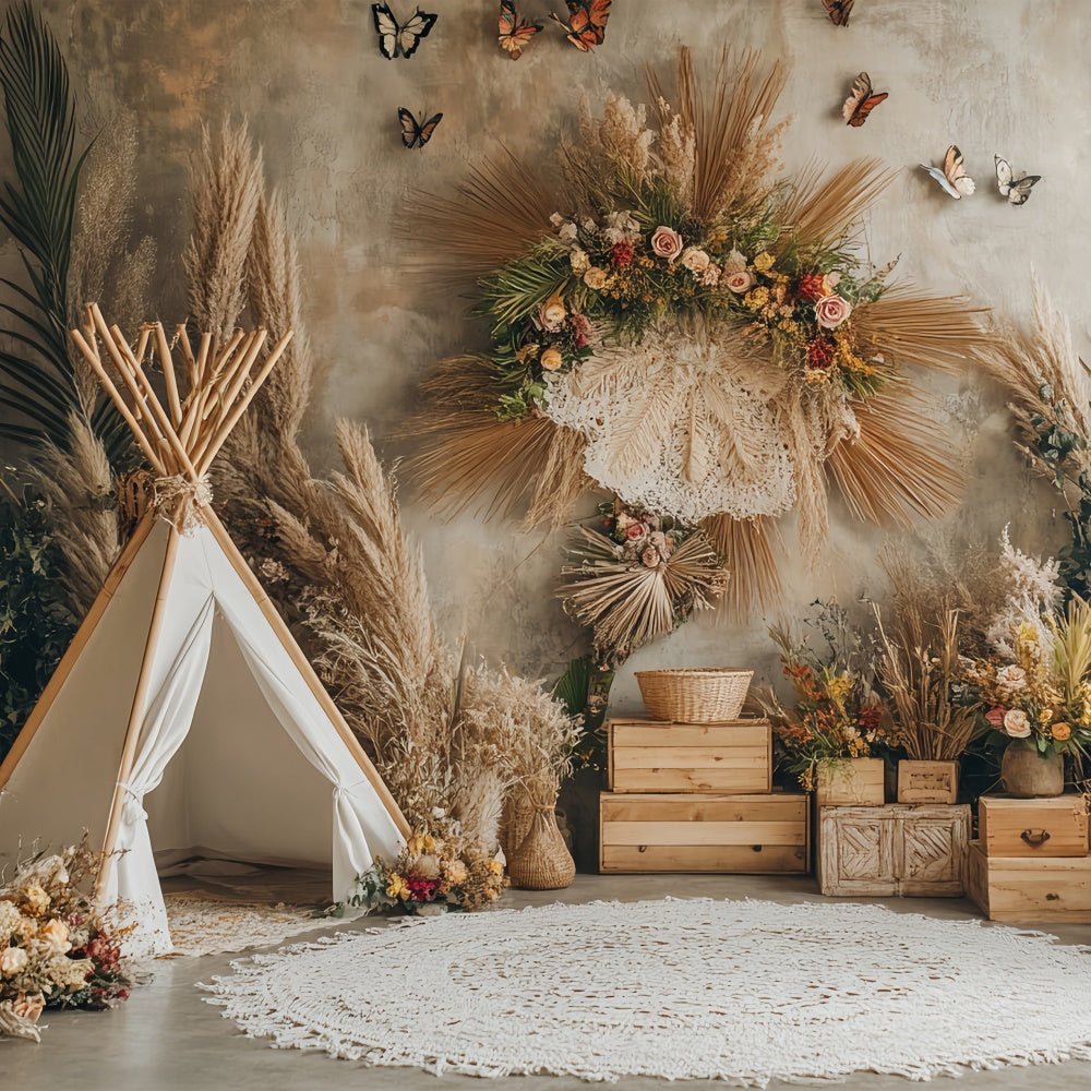 Boho Photo Backdrop Rustic Harvest Nook Autumn Backdrop BRP57-191