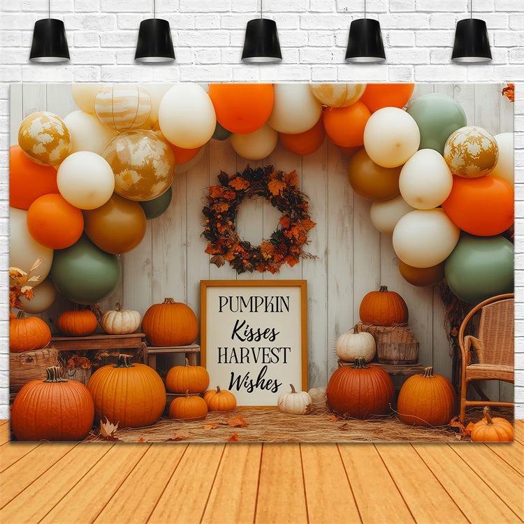 Autumn Backdrops Harvest Wishes Balloon Arch Backdrop BRP57-204