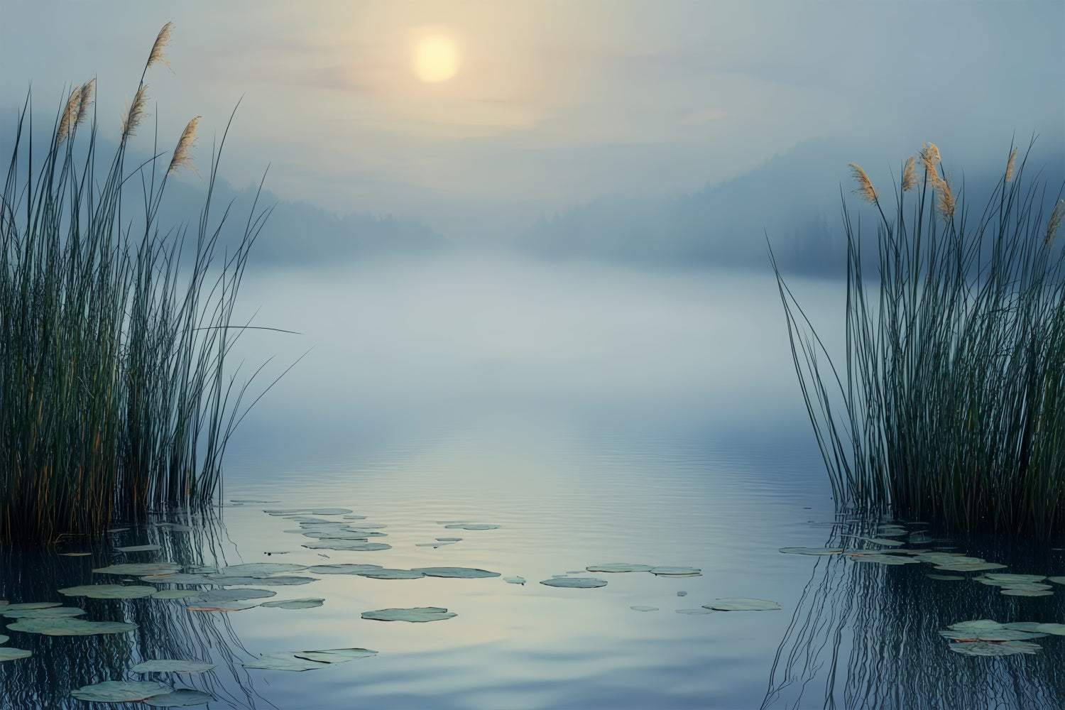 Sky Photo Backdrop Misty Reeds Lakeview Backdrop BRP57-206