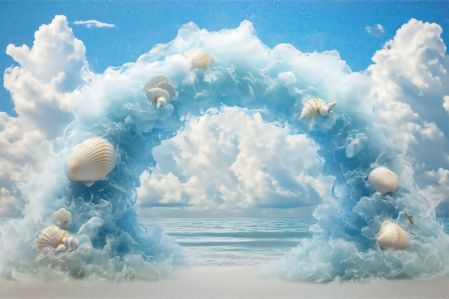 Cloud Photo Backdrop Mermaid Shore Fantasy Backdrop BRP57-224