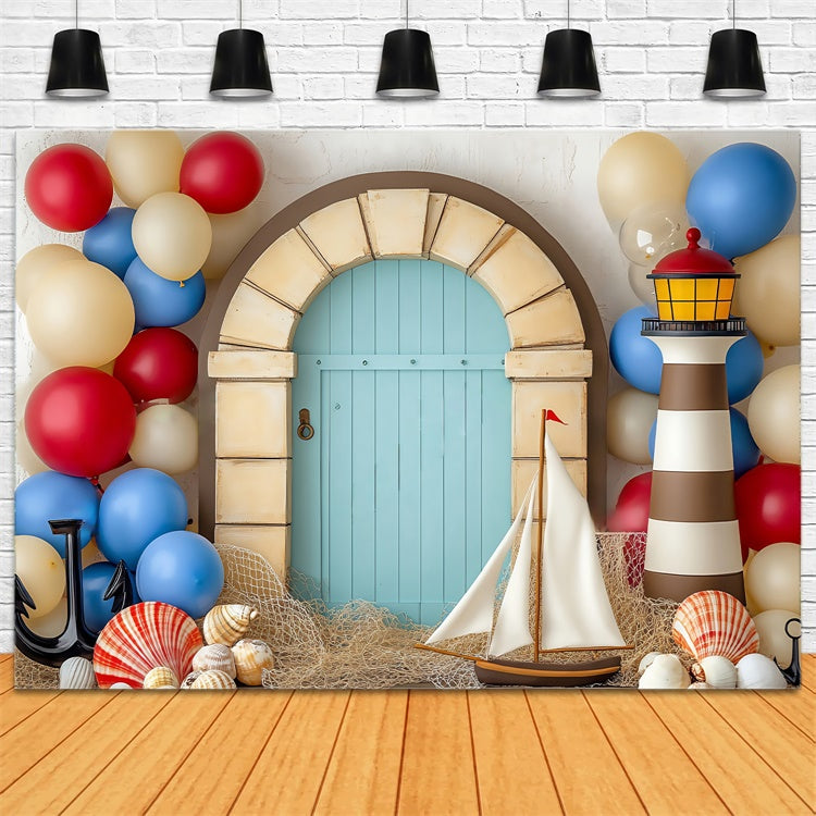Newborn Photoshoot Backdrop Shell Balloon Arch Backdrop BRP57-236