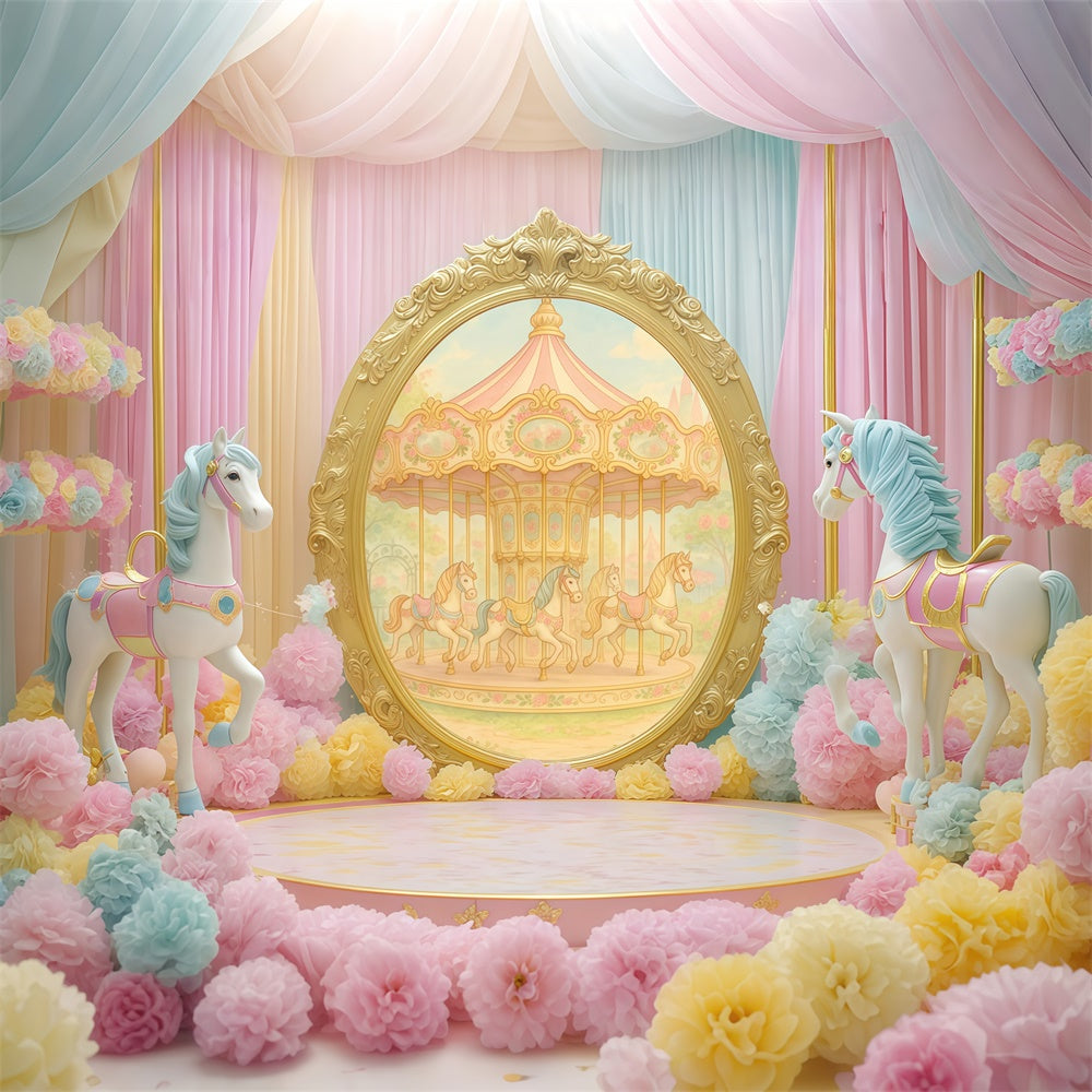 Children Backdrops Carousel Horse Fantasy Backdrop BRP57-245