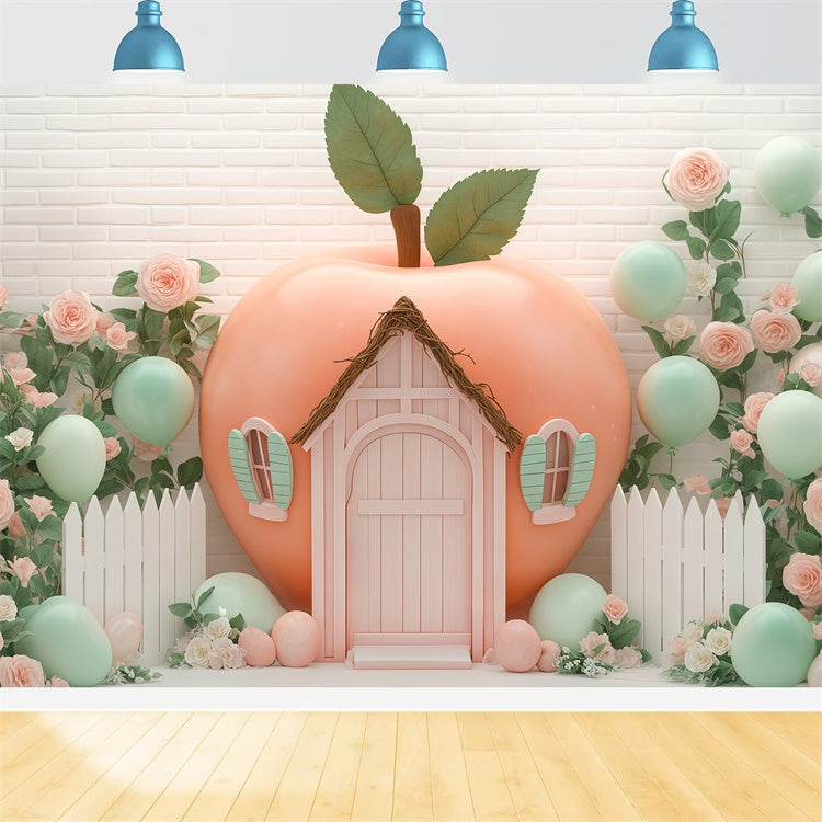 Newborn Backdrop Pastel Fruit House Balloon Backdrop BRP57-247