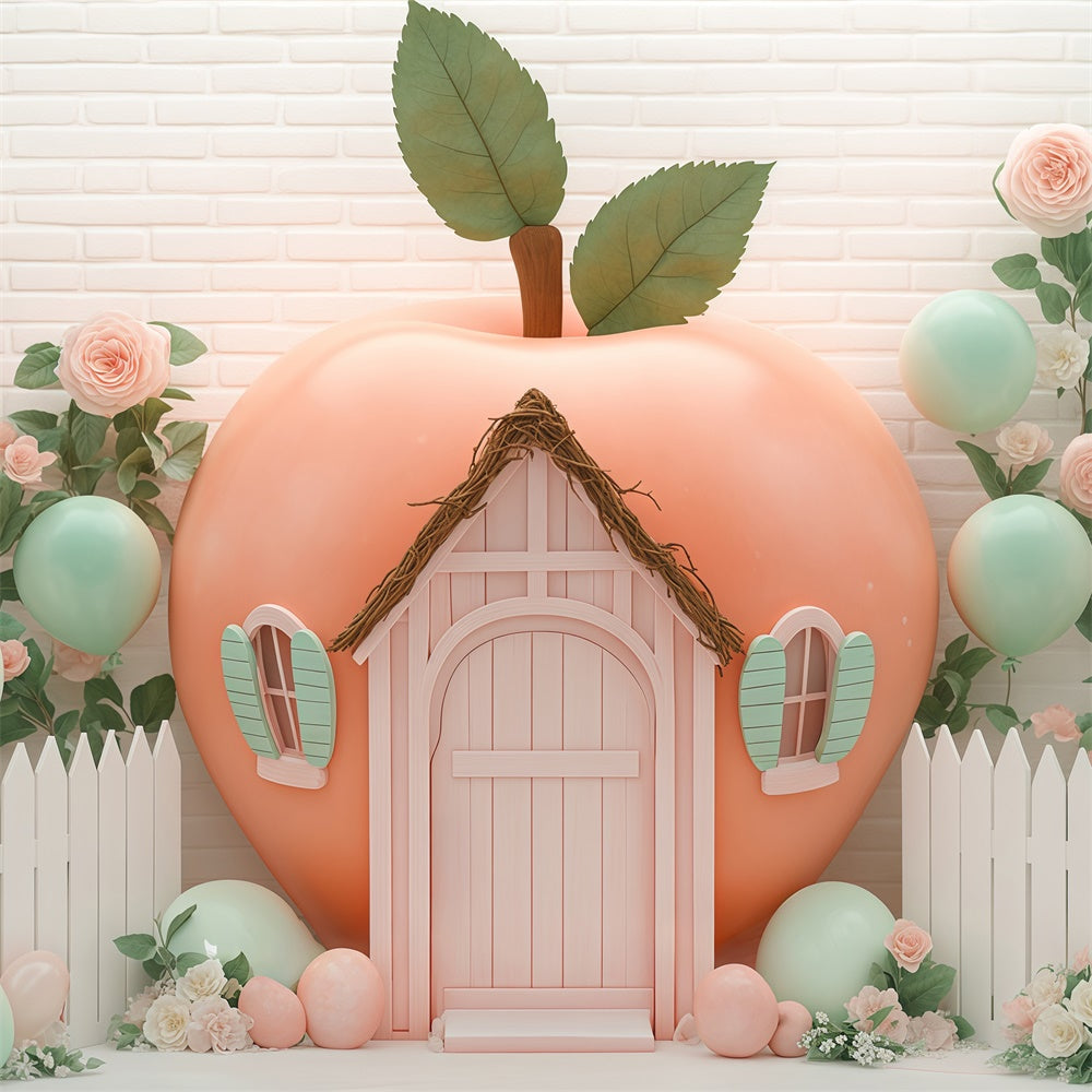 Newborn Backdrop Pastel Fruit House Balloon Backdrop BRP57-247