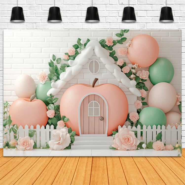 Newborn Photoshoot Backdrop Whimsy Fruit Cottage Backdrop BRP57-248