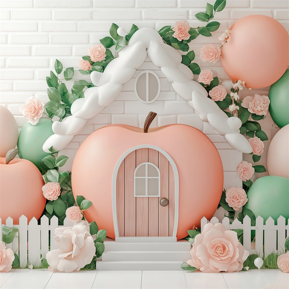 Newborn Photoshoot Backdrop Whimsy Fruit Cottage Backdrop BRP57-248