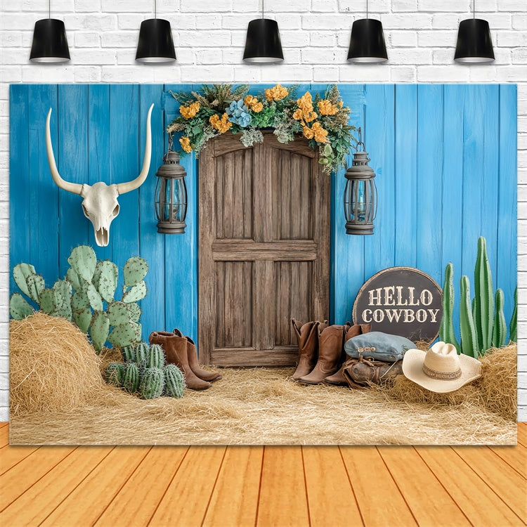 Kids Backdrops Blue Barn Desert Boots Backdrop BRP57-252