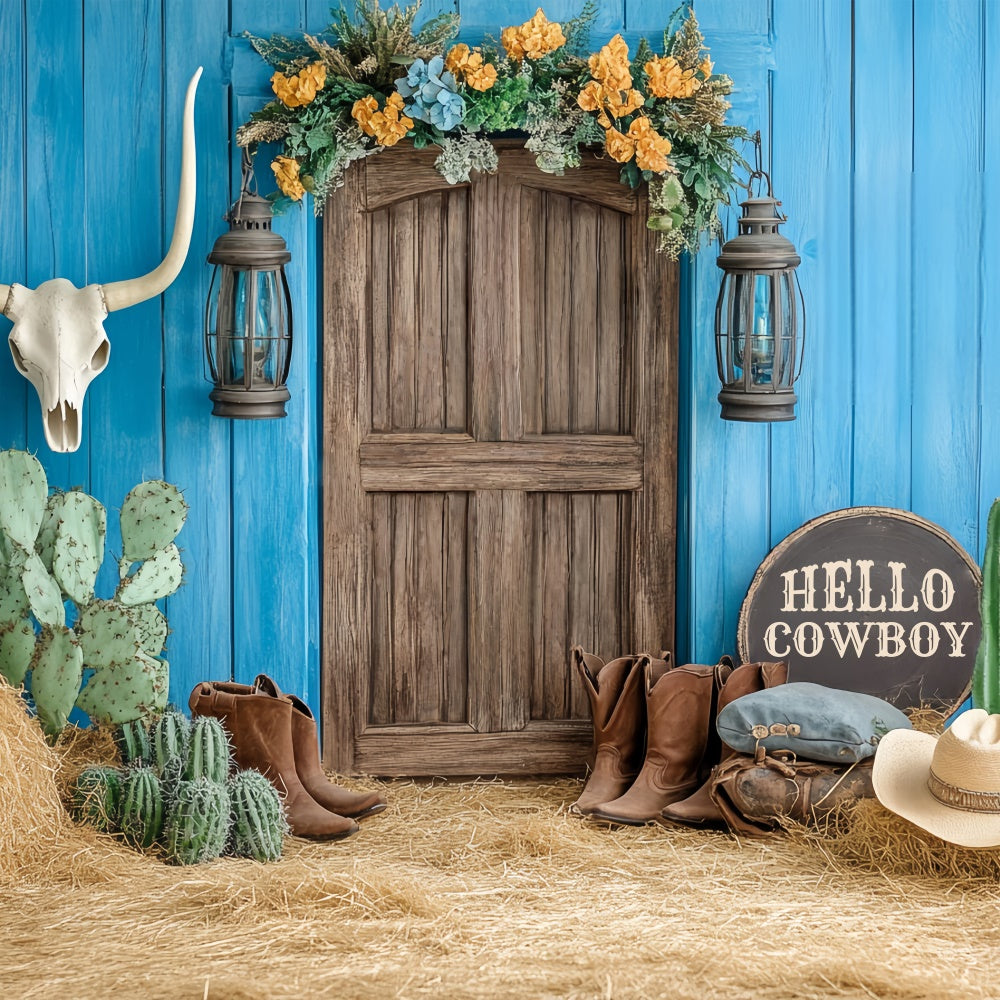 Kids Backdrops Blue Barn Desert Boots Backdrop BRP57-252