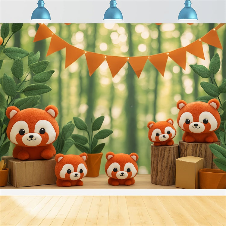 Newborn Backdrop Woodland Baby Panda Cute Backdrop BRP57-255