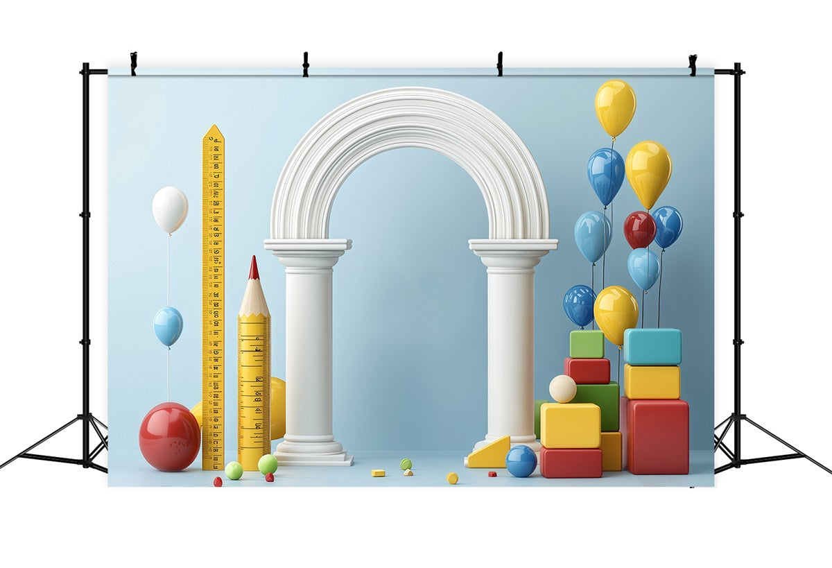 School Backdrop Whimsical Learning Arch Backdrop BRP57-26